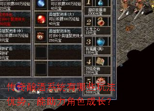 传奇酿酒系统有哪些玩法优势,能助力角色成长? 传奇酿酒系统有哪些玩法优势,能助力角色成长?