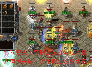 1.76复古传奇职业选择与成本投入有何关联?哪个职业性价比最高? 1.76复古传奇职业选择与成本投入有何关联?哪个职业性价比最高?
